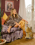 Bella Silky Cocoon Kaftan in Leopard