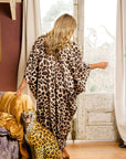 Bella Silky Cocoon Kaftan in Leopard