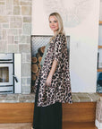 Chiara Silky Kimono in Leopard Print