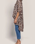 Alexa Oversized Cocoon Shirt in Leopard