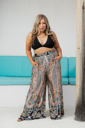 Ava Oriental Floral Wide Leg Pant