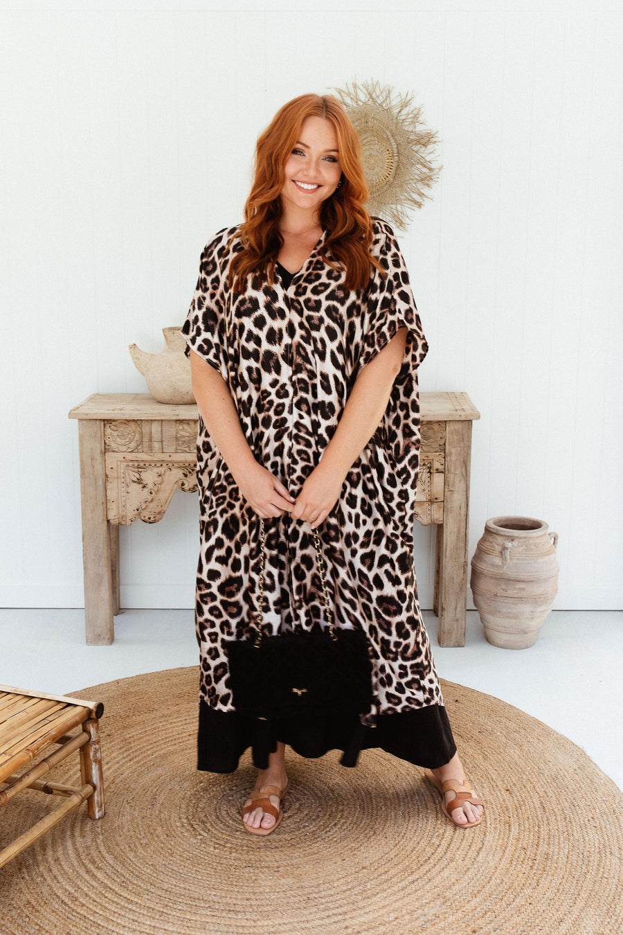 Chiara Silky Kimono in Leopard Print