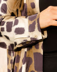 Seidige Kimono-Jacke mit Leopardenmuster