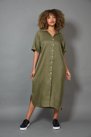 Eb & Ive Studio Shirt Dress - Khaki